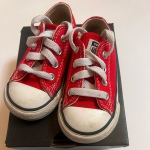 Red and White Converse Chuck Taylors